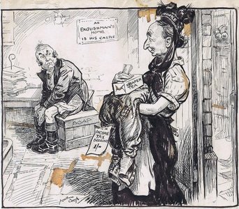 Back from Uncle's: The poor householder: I'll be able to get about now. How did you manage it? Housekeeper Horne: I just raised something in your war pension sir.