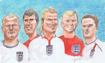 England Greats: Alan Shearer Geoff Hurst David Beckham Bobby Moore Michael Owen