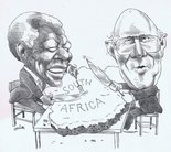 Mandela and de klerk carving up South Africa Image.