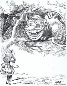 The Cheshire cat vanished quite slowly... ending with a grin. (Alice in Wonderland)