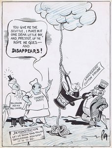 THE INDIAN ROPE TRICK. By rejecting yesterday the Indian trade post the Indian legislative assembly gave a  foretaste of the deadly blows to which the Government's scuttle policy will expose our trade.