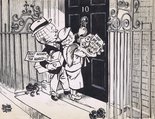 Winston Churchill's 80th Birthday Cartoon Image.