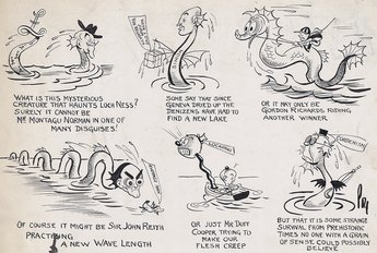 A FISH STORY. Inhabitants of Inverness are much perturbed over a mysterious "monster" that is reported to lurk in Loch Ness. 