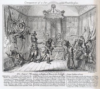 Consequences of a Successful French Invasion, No 1. Plate 1st "We come to recover your long lost Liberties." Scene The House of Commons