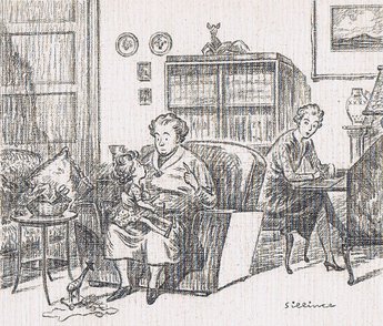 "And one day there won't be any more air-roads or black outs and all the shop windows and all the dtreets will e lit up at night...." "What will be the matter, Grandma?"