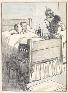 District Visitor to Invalid Caretaker: "And is that your little baby huddled-up beside you?" Caretaker: "No mum. It's me 'usband, mum. 'es a policeman on night duty, mum."